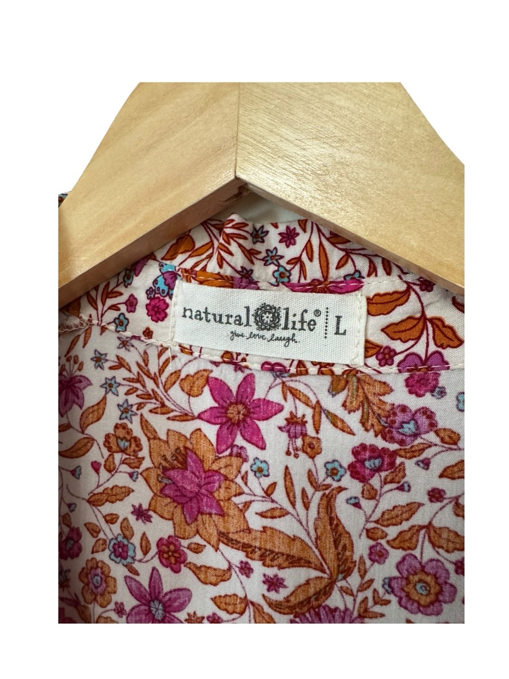 NATURAL LIFE | Becca Short Dress in Pink Floral, Size Large - Picture 8 of 12
